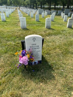 Picture of Eric's gravesite - flowers by Tabatha from our home garden