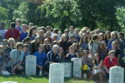 Mona Shores kids at Eric's gravesite