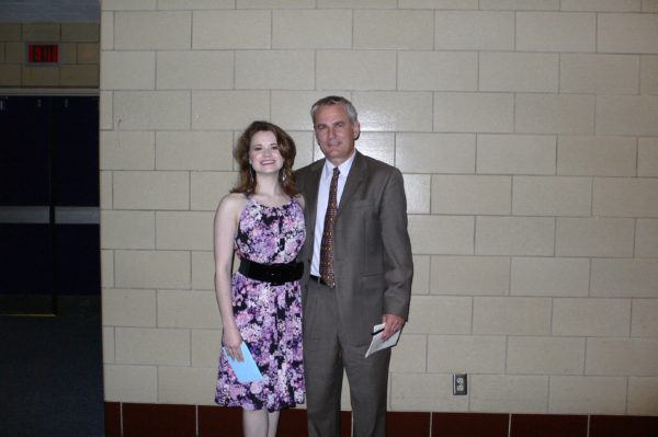 Julia and Eric's dad at the awards ceremony
