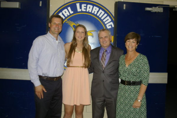 Lauren with her parents at the Severna Park Senior Awards 