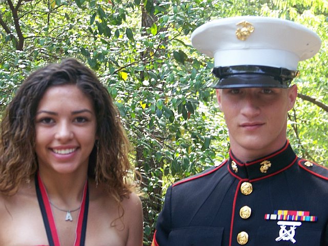 Eric's friend and fellow Marine Justin Carman and Angel Lewis